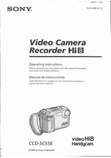 Sony CCD SC 55 E manual. Camera Instructions.